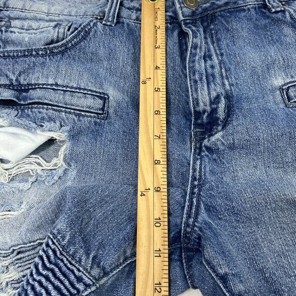 Carbon Jean Shorts Mens Size 38 Destroyed Denim Raw Hem‎ Grunge Moto Skater - Picture 8 of 11